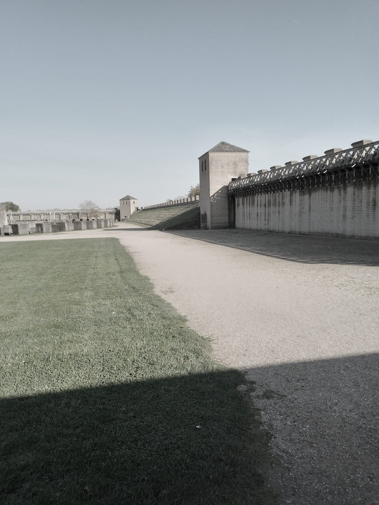 A View of the reconstructed Roman walls in LVR-Archäologischen Park Xanten.