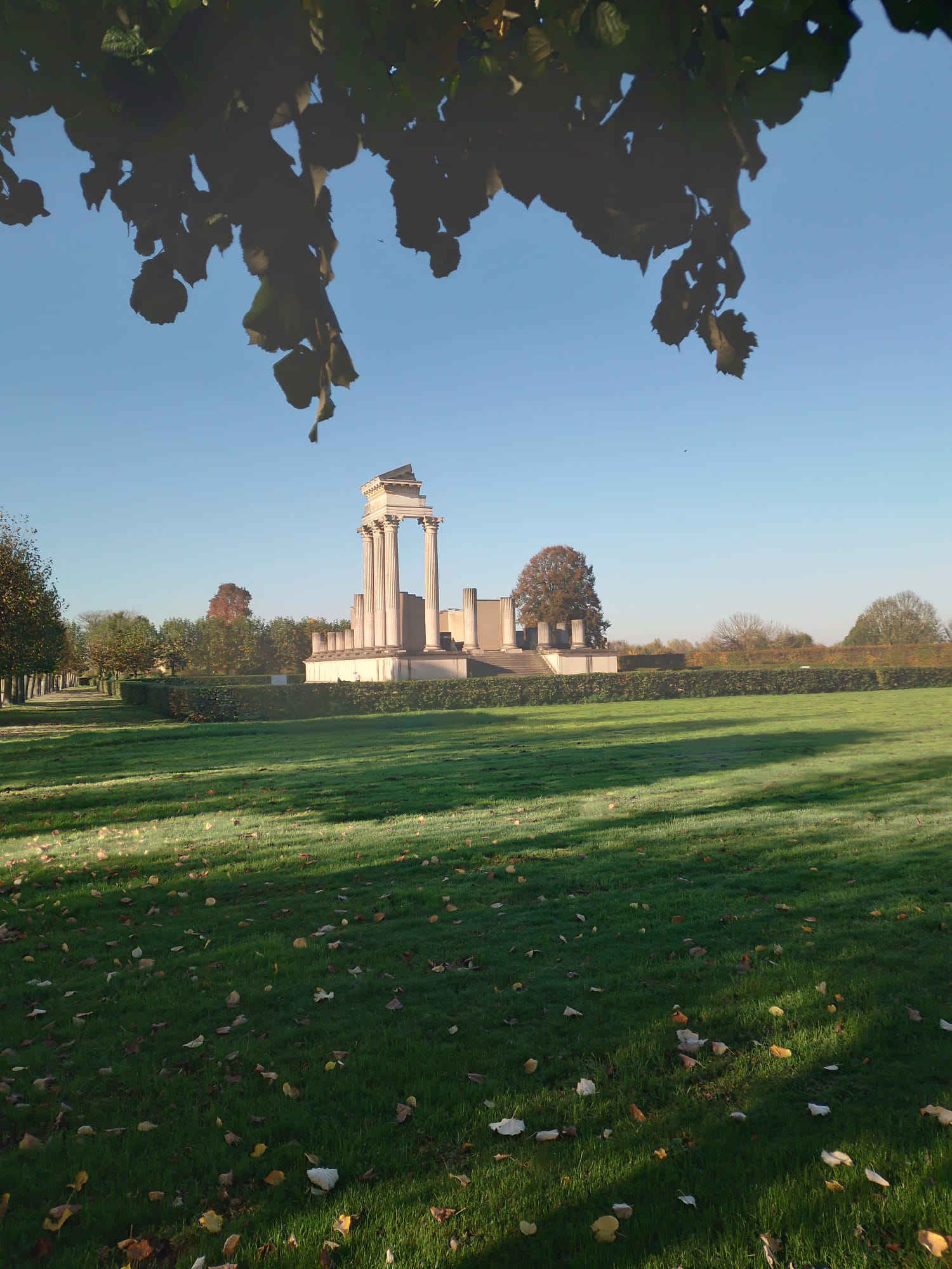 A View of the reconstructed Roman temple in LVR-Archäologischen Park Xanten.